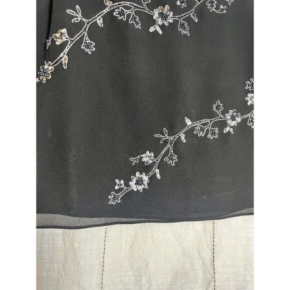 vintage 90s y2k fairy sequin Floral Beaded Embroidered cami tank top 18W P - Picture 2 of 6